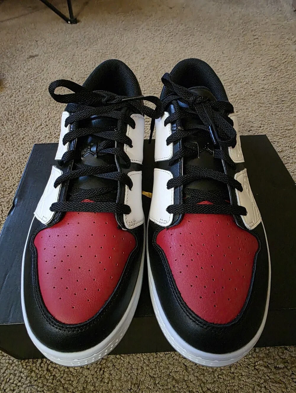 Nike Jordan Nu Retro 1 G Bred Black Red Chicago AJ Golf Shoes Men's FZ4153 001